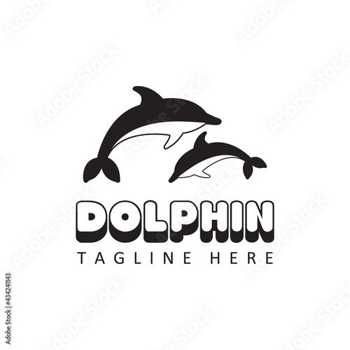 dolphin logo template design vector in isolated background