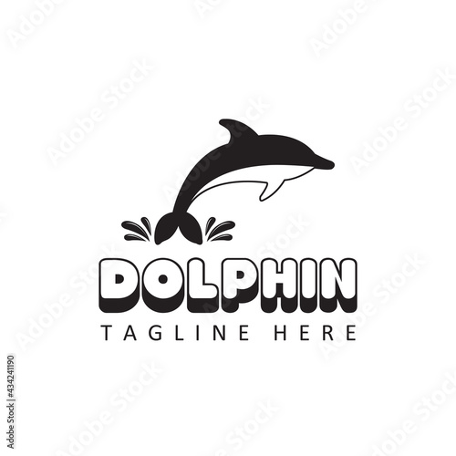 dolphin logo template design vector in isolated background