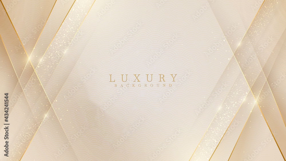 Luxury light brown pastel abstract background with golden lines sparkle. Illustration from vector about modern template design for a sweet and elegant feeling.