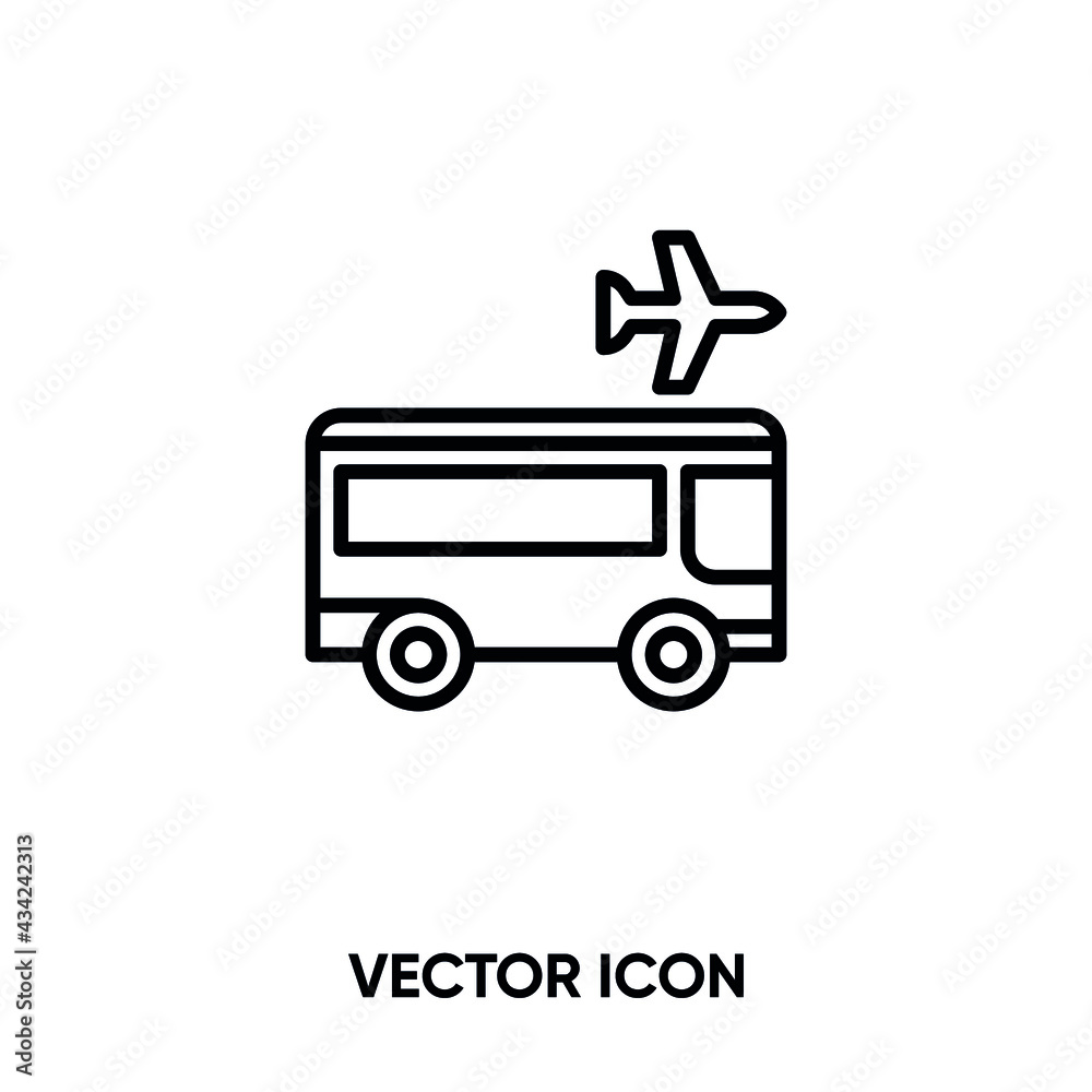 Airport transport vector icon. Modern, simple flat vector illustration for website or mobile app. Airport transfer symbol, logo illustration. Pixel perfect vector graphics	