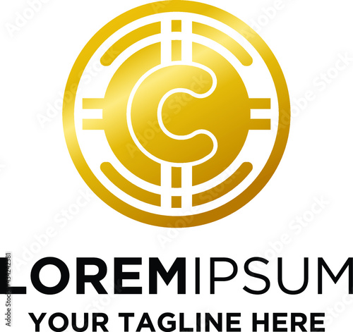 Initial C Letter Coin Cryptocurrency Logo