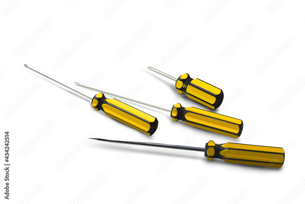 screwdriver on a white background,with clipping path screwdriver on a white background,with clipping path