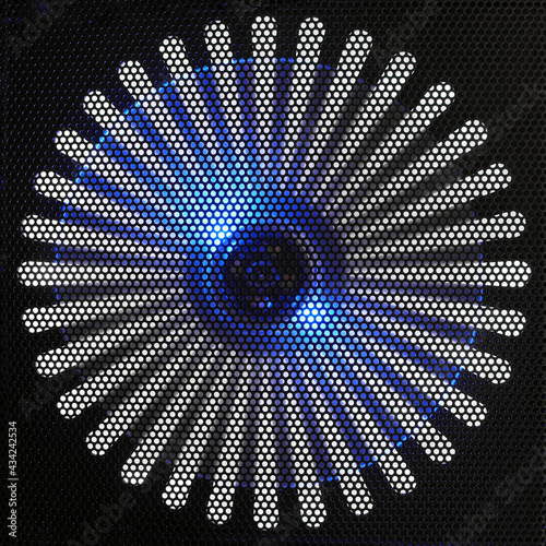 Laptop cooler pad fan abstract view