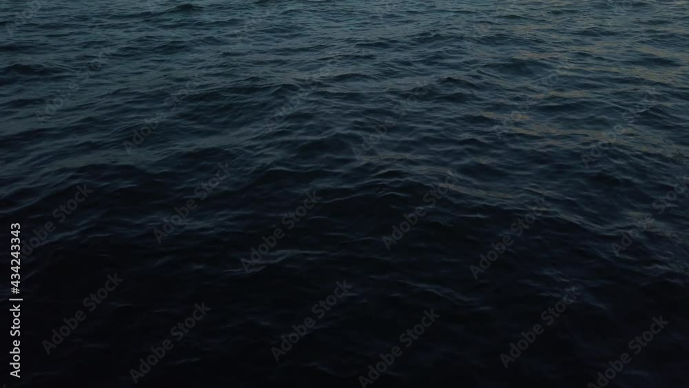 Waves On A Deep Blue Ocean At Dusk During Summer. - Close Up Shot
