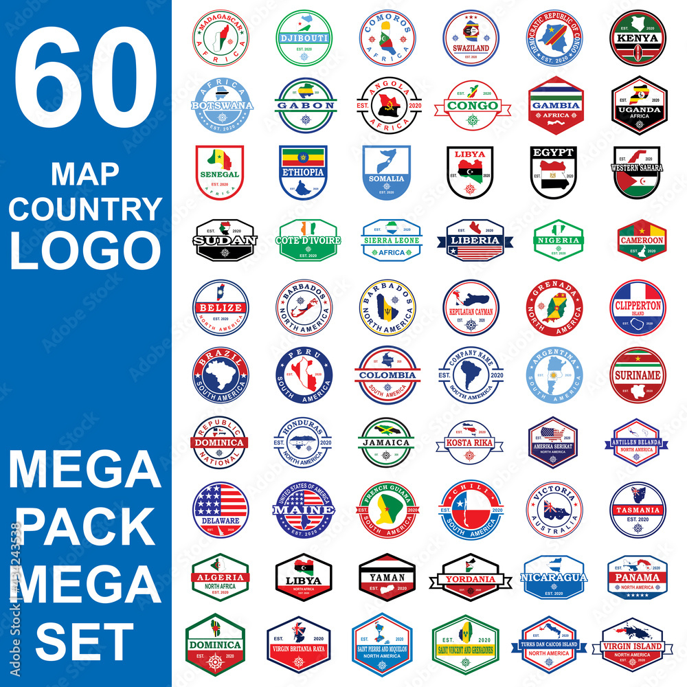 set of map country logo , set of country vector set of map country logo , set of country vector