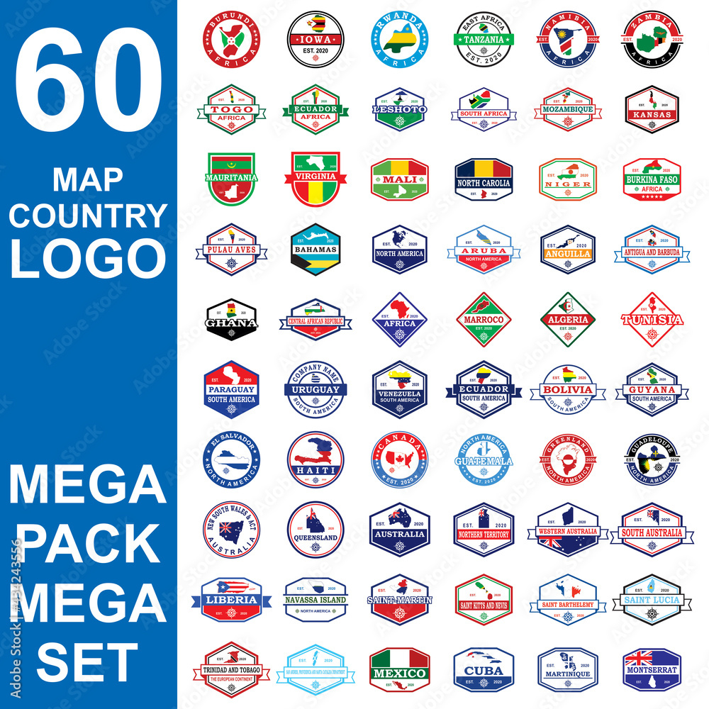 set of map country logo , set of country vector set of map country logo , set of country vector
