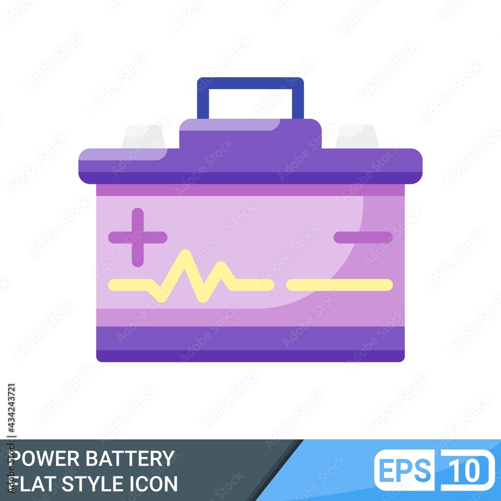 power battery icon in flat style. vector illustration isolated on white background. color can be edit. EPS 10 power battery icon in flat style. vector illustration isolated on white background. color can be edit. EPS 10