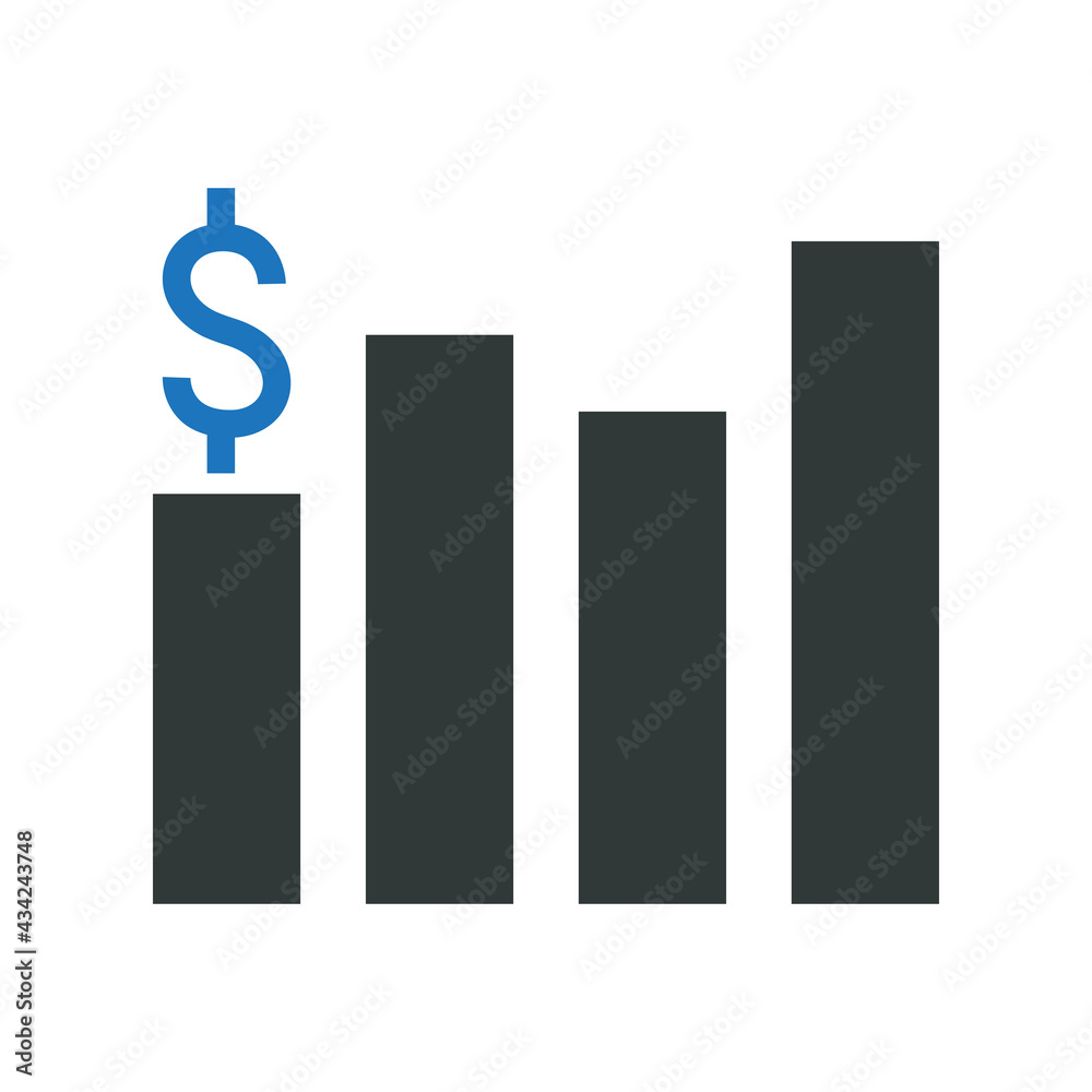 Business sales chart icon vector graphic illustration