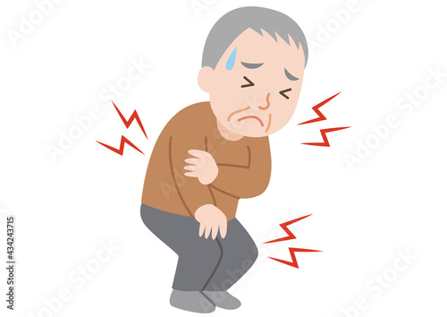 節々が痛む高齢者男性
