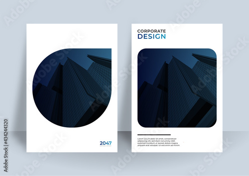 Brochure design, cover modern layout, annual report, poster, flyer in A4 with colorful triangles, geometric shapes for tech, science, market with light background