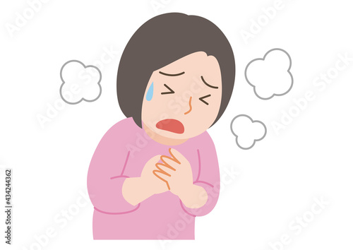 呼吸困難の女性