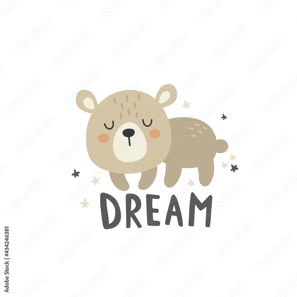vector illustration of a cute sleeping bear vector illustration of a cute sleeping bear