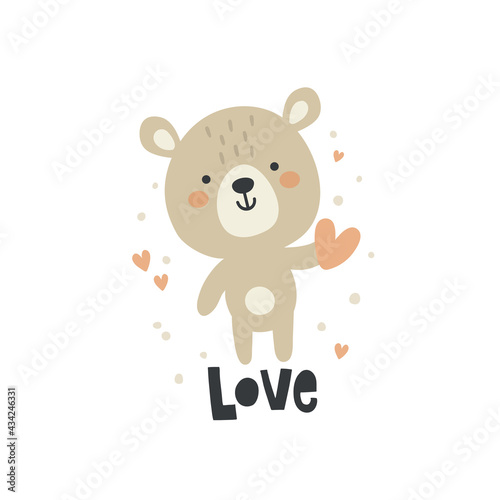 cute vector illustration of adorable teddy bear