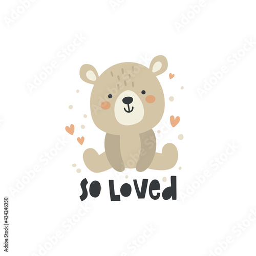 cute vector illustration of a sitting bear