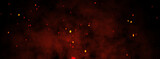 Fire embers particles over black background. 
Fire sparks background. 
Abstract dark glitter fire particles lights.