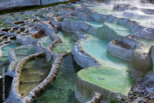 Image of thermal water in hungarian Egerszalok outdoors. photo