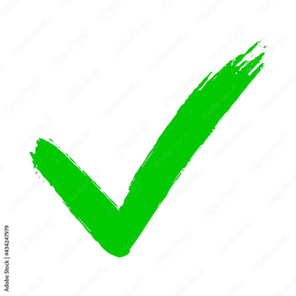 Check mark symbol YES button for vote in check box, web, etc. Dirty grunge hand drawn tick v with brush strokes vector illustration isolated on white background mark graphic design. Check mark symbol YES button for vote in check box, web, etc. Dirty grunge hand drawn tick v with brush strokes vector illustration isolated on white background mark graphic design.
