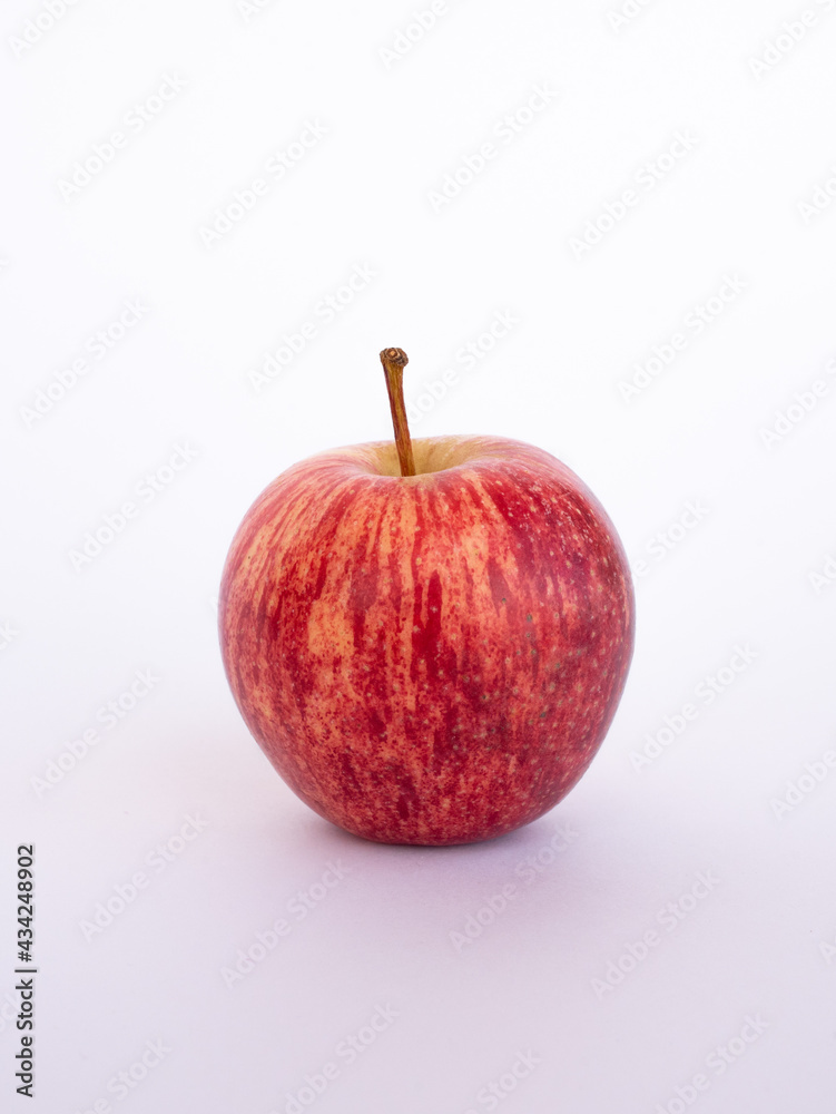 Red small apple on white background Red small apple on white background