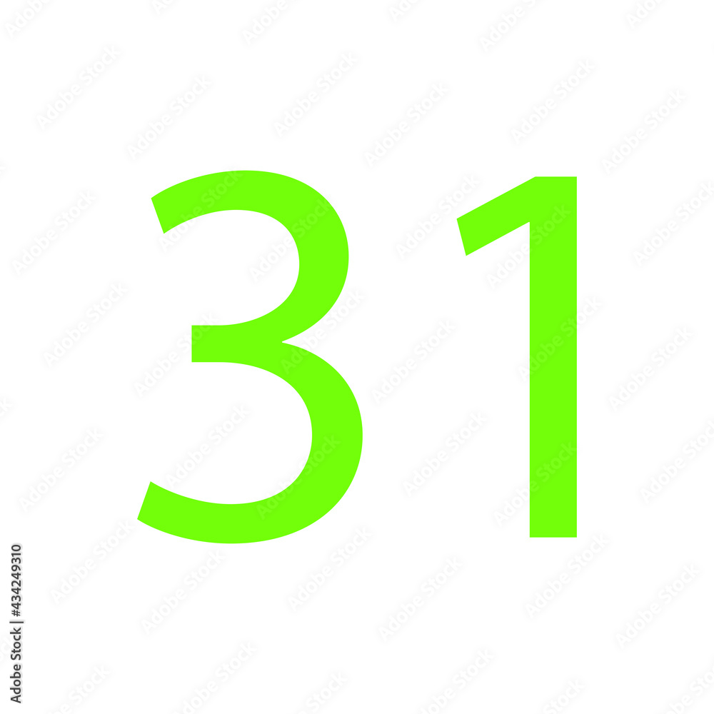 31 NUMBER SIMPLE CLIP ART VECTOR ILLUSTRATION 31 NUMBER SIMPLE CLIP ART VECTOR ILLUSTRATION