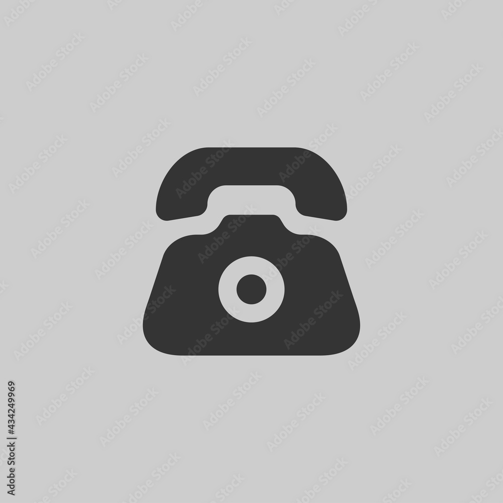 Retro telephone icon black color Retro telephone icon black color