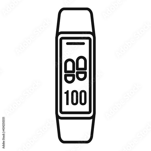 Running fitness band icon, outline style