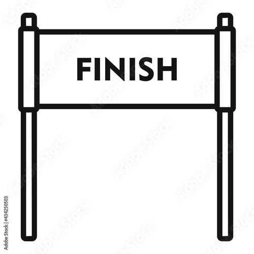 Running finish banner icon, outline style