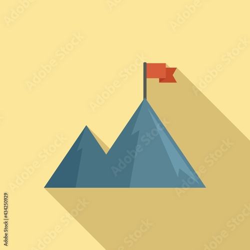 Free Download Mountain target icon, flat style - GFXLoad