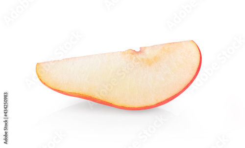 red pear on white background