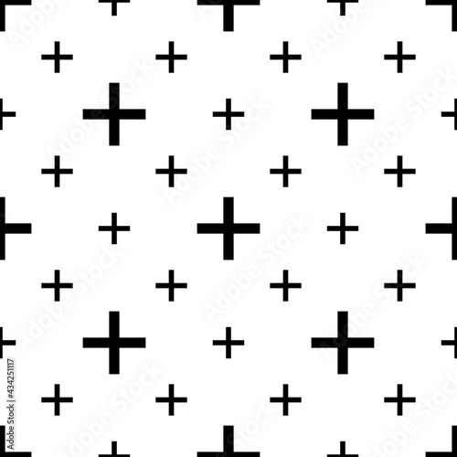 Seamless pattern, crosses. Vector geometric background. 