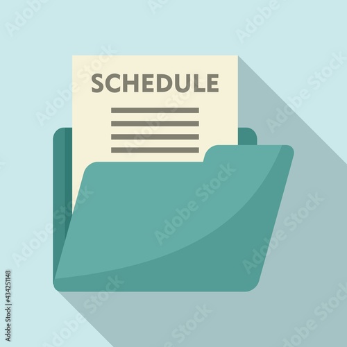 Syllabus schedule icon, flat style