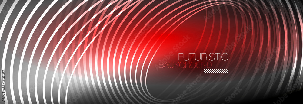 Dark abstract background with glowing neon circles. Trendy layout template for business or technology presentation, internet poster or web brochure cover, wallpaper Dark abstract background with glowing neon circles. Trendy layout template for business or technology presentation, internet poster or web brochure cover, wallpaper