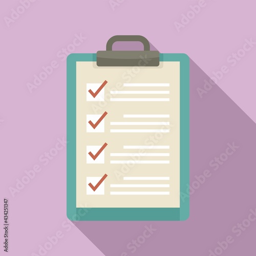 Syllabus to do list icon, flat style