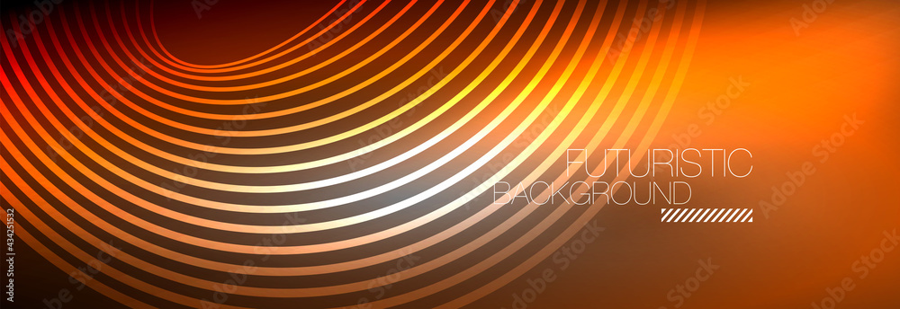 Dark abstract background with glowing neon circles. Trendy layout template for business or technology presentation, internet poster or web brochure cover, wallpaper Dark abstract background with glowing neon circles. Trendy layout template for business or technology presentation, internet poster or web brochure cover, wallpaper