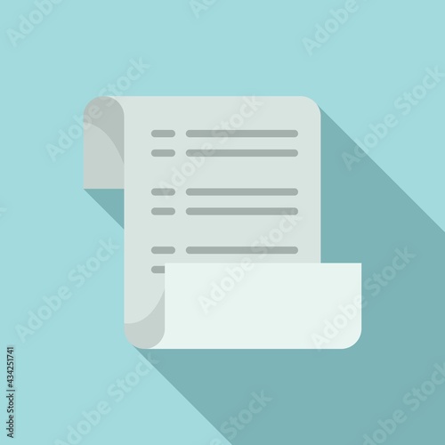 Syllabus test paper icon, flat style