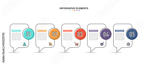 5 Steps Timeline Infographics design template.