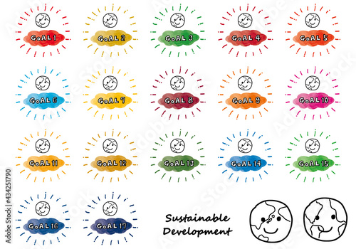 SDGsイメージの手書きアイコンセット