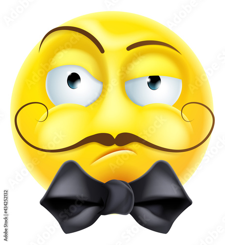 Arrogant Posh Snooty Emoticon Emoji Cartoon Icon