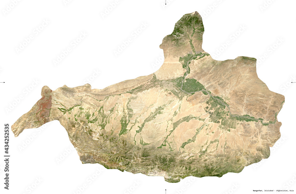 Nangarhar, Afghanistan - white solid. Sentinel-2 satellite