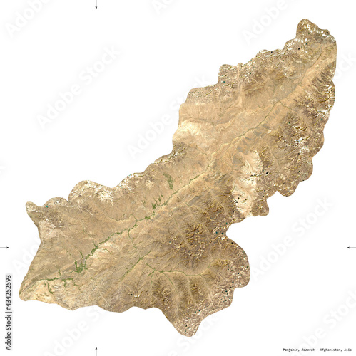 Panjshir, Afghanistan - white solid. Sentinel-2 satellite photo