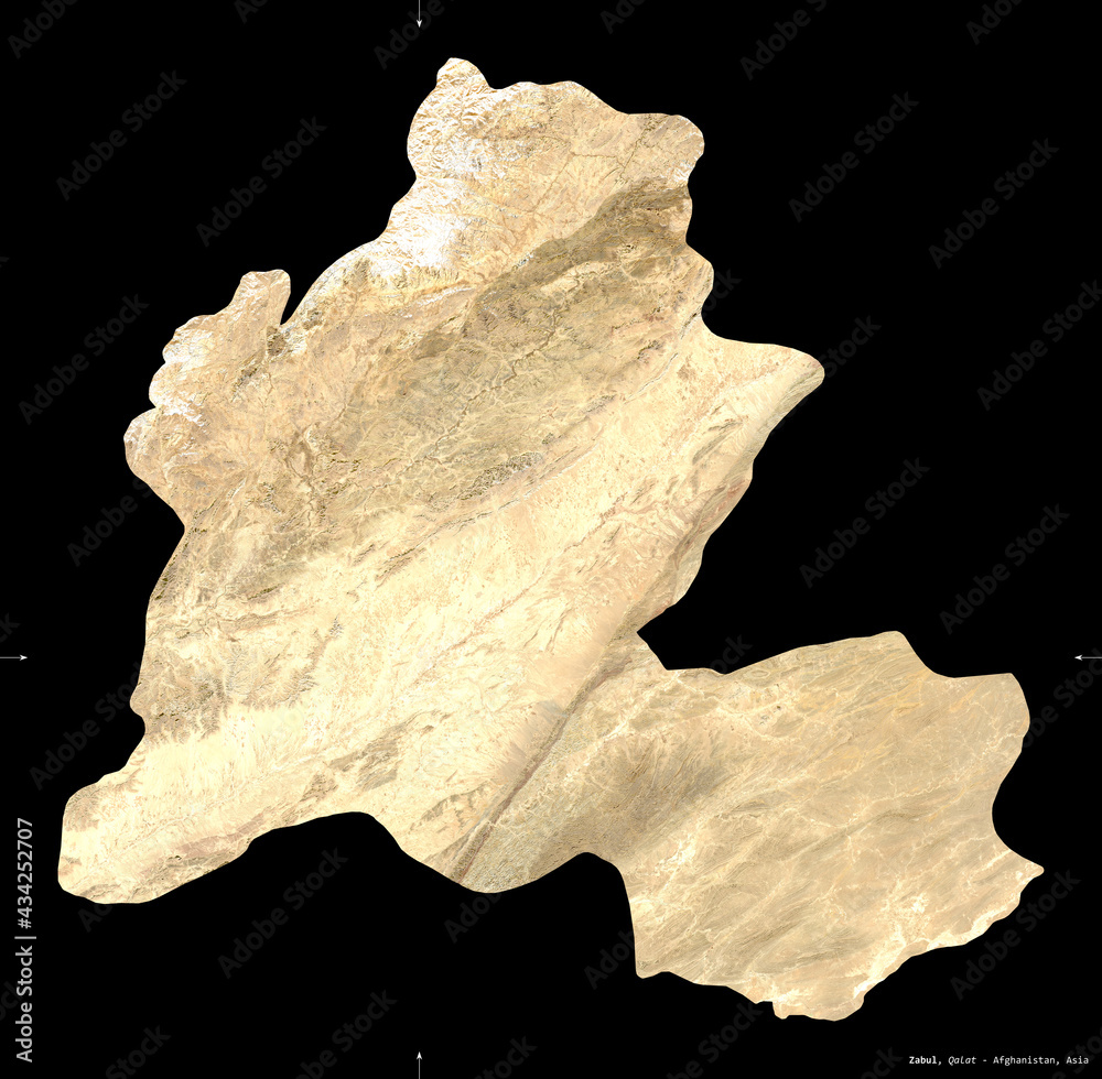 Zabul, Afghanistan - black solid. Sentinel-2 satellite Zabul, Afghanistan - black solid. Sentinel-2 satellite