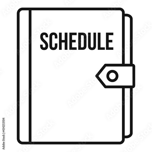 Syllabus schedule notebook icon, outline style