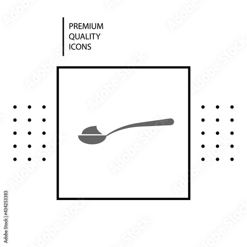 Spoon icon, line sign vector illustration