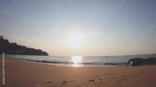 Wallpaper Mural Sunset at the horizon. Pastel blue sky at sea. bright sun, environment around sea. landscape timelapse nature background. b roll footage color of evening sky. Panoramic sea view in tropical country. Torontodigital.ca