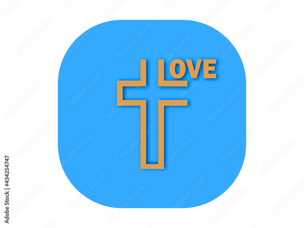 Obraz premium Love Jesus Christian Cross icon.Vector