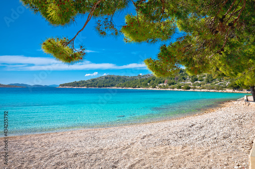 Island of Murter turquoise lagoon beach Slanica © xbrchx