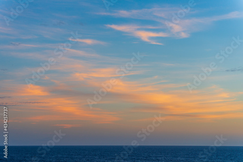 Sunset and Clouds over the Ocean