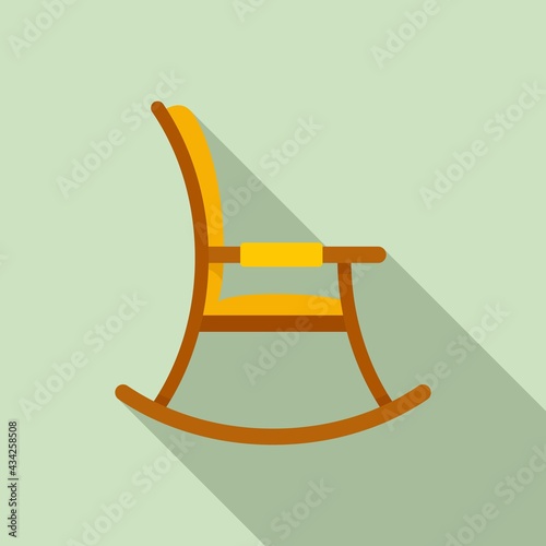 Retirement rocking chair icon, flat style