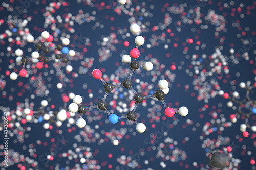 Vitamin b6 molecule, scientific molecular model, 3d rendering