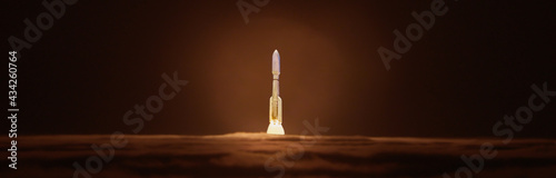 rocket takeoff panorama Elements of this image furnished by NASA illustration.