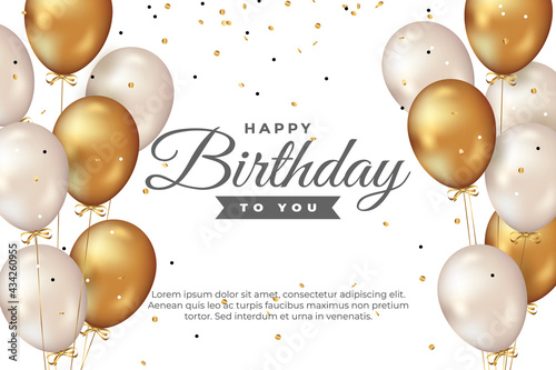 happy birthday greeting template with balloon and
